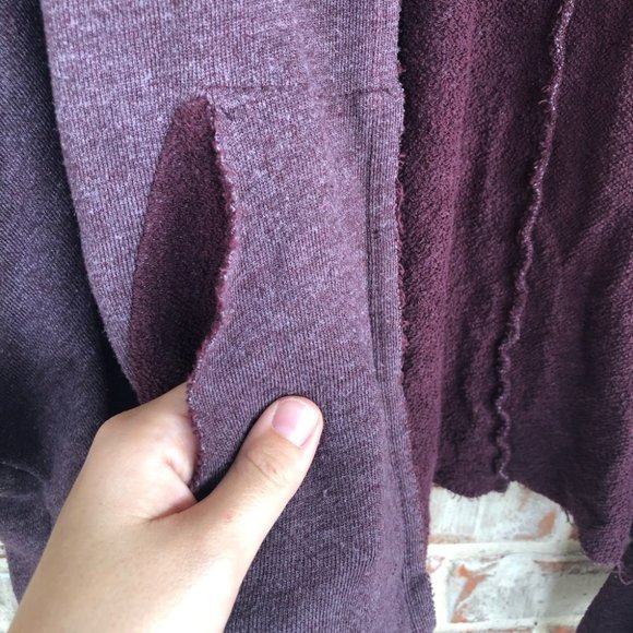 Urban Outfitters Truly Madly Deeply burgundy Hood oversized Poncho Cardigan XS - Picture 11 of 13